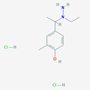 molecular formula C11H20Cl2N2O B11820573 4-[1-[Amino(ethyl)amino]ethyl]-2-methylphenol;dihydrochloride 