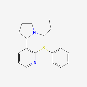 molecular formula C18H22N2S B11820651 2-(Phenylthio)-3-(1-propylpyrrolidin-2-yl)pyridine 