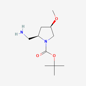 molecular formula C11H22N2O3 B11820669 tert-butyl (2R,4R)-2-(aminomethyl)-4-methoxypyrrolidine-1-carboxylate 