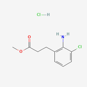 molecular formula C10H13Cl2NO2 B11820753 Methyl 3-(2-amino-3-chlorophenyl)propanoate;hydrochloride 