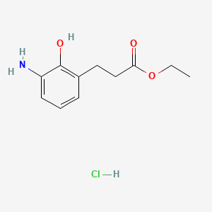 molecular formula C11H16ClNO3 B11820788 Ethyl 3-(3-amino-2-hydroxyphenyl)propanoate;hydrochloride 