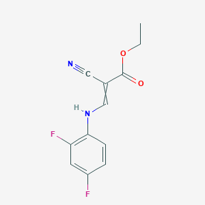 molecular formula C12H10F2N2O2 B11821024 Ethyl 2-cyano-3-(2,4-difluoroanilino)prop-2-enoate 
