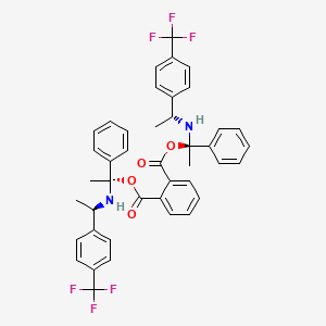 molecular formula C42H38F6N2O4 B11821085 bis[(1R)-1-phenyl-1-[[(1R)-1-[4-(trifluoromethyl)phenyl]ethyl]amino]ethyl] benzene-1,2-dicarboxylate 