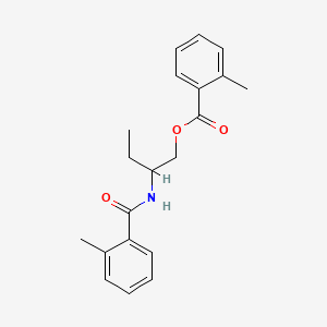 molecular formula C20H23NO3 B1182111 2-[(2-Methylbenzoyl)amino]butyl 2-methylbenzoate 