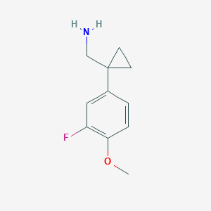 molecular formula C11H14FNO B11821171 1-(3-Fluoro-4-methoxyphenyl)cyclopropanemethanamine 