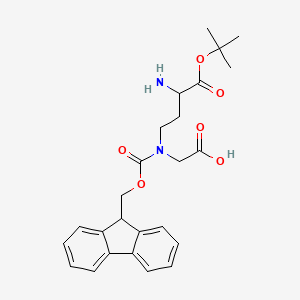 molecular formula C25H30N2O6 B11821179 2-[[3-amino-4-[(2-methylpropan-2-yl)oxy]-4-oxobutyl]-(9H-fluoren-9-ylmethoxycarbonyl)amino]acetic acid 