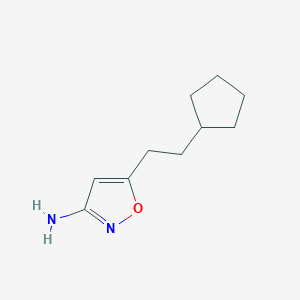 molecular formula C10H16N2O B11821208 5-(2-Cyclopentylethyl)-1,2-oxazol-3-amine 