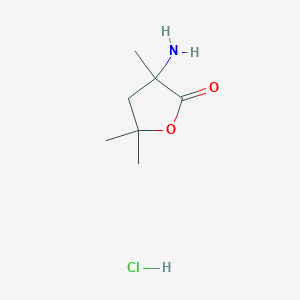 molecular formula C7H14ClNO2 B11821265 3-Amino-3,5,5-trimethyloxolan-2-one hydrochloride CAS No. 7143-24-0
