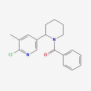 molecular formula C18H19ClN2O B11821341 (2-(6-Chloro-5-methylpyridin-3-yl)piperidin-1-yl)(phenyl)methanone 