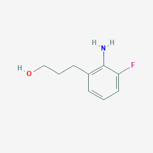molecular formula C9H12FNO B11821366 3-(2-Amino-3-fluorophenyl)propan-1-ol 