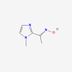 molecular formula C6H9N3O B11821590 N-[1-(1-methylimidazol-2-yl)ethylidene]hydroxylamine 