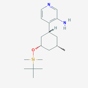 molecular formula C18H32N2OSi B11821661 rel-4-[(1R,3S,5S)-3-[[(1,1-Dimethylethyl)dimethylsilyl]oxy]-5-methylcyclohexyl]-3-pyridinamine 