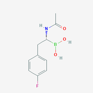 molecular formula C10H13BFNO3 B118217 1-乙酰氨基-2-(4-氟苯基)乙烷-1-硼酸 CAS No. 149982-17-2