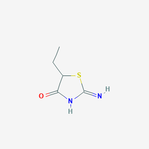 molecular formula C5H8N2OS B11821761 2-Amino-5-ethyl-4,5-dihydro-1,3-thiazol-4-one 