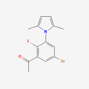 molecular formula C14H13BrFNO B11821884 1-(5-Bromo-3-(2,5-dimethyl-1H-pyrrol-1-yl)-2-fluorophenyl)ethanone CAS No. 1624260-58-7