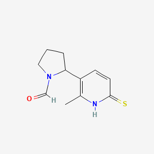 molecular formula C11H14N2OS B11821930 2-(6-Mercapto-2-methylpyridin-3-yl)pyrrolidine-1-carbaldehyde 