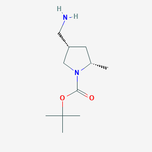 molecular formula C11H22N2O2 B11822033 tert-butyl (2S,4S)-4-(aminomethyl)-2-methylpyrrolidine-1-carboxylate 
