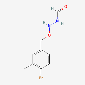 molecular formula C9H11BrN2O2 B11822200 N-[(4-bromo-3-methylphenyl)methoxyamino]formamide 