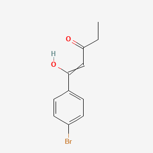 molecular formula C11H11BrO2 B11822205 1-(4-Bromophenyl)-1-hydroxypent-1-en-3-one 