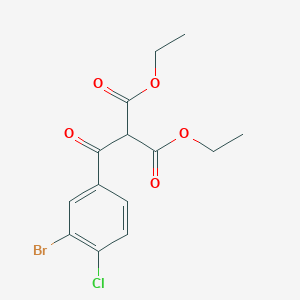 molecular formula C14H14BrClO5 B11822235 1,3-Diethyl 2-(3-bromo-4-chlorobenzoyl)propanedioate 