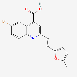 molecular formula C17H12BrNO3 B11822260 6-bromo-2-[2-(5-methylfuran-2-yl)ethenyl]quinoline-4-carboxylic acid 