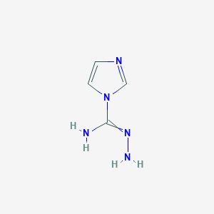 molecular formula C4H7N5 B11822304 N'-aminoimidazole-1-carboximidamide 