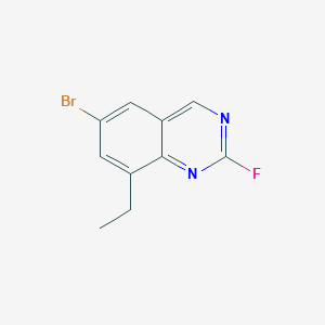 molecular formula C10H8BrFN2 B11822442 6-Bromo-8-ethyl-2-fluoroquinazoline 