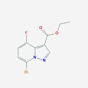 molecular formula C10H8BrFN2O2 B11822632 Ethyl 7-bromo-4-fluoropyrazolo[1,5-a]pyridine-3-carboxylate 