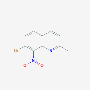 molecular formula C10H7BrN2O2 B11822689 7-Bromo-2-methyl-8-nitroquinoline 