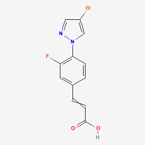 molecular formula C12H8BrFN2O2 B11822734 3-[4-(4-Bromopyrazol-1-yl)-3-fluorophenyl]prop-2-enoic acid 