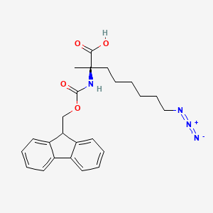 molecular formula C24H28N4O4 B11822787 (R)-2-((((9H-fluoren-9-yl)methoxy)carbonyl)amino)-8-azido-2-methyloctanoic acid CAS No. 1191429-14-7