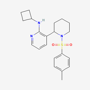 molecular formula C21H27N3O2S B11822842 N-Cyclobutyl-3-(1-tosylpiperidin-2-yl)pyridin-2-amine 