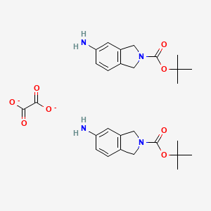 molecular formula C28H36N4O8-2 B11822969 Tert-butyl 5-amino-1,3-dihydroisoindole-2-carboxylate;oxalate 