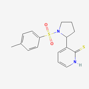 molecular formula C16H18N2O2S2 B11822990 3-(1-Tosylpyrrolidin-2-yl)pyridine-2-thiol 