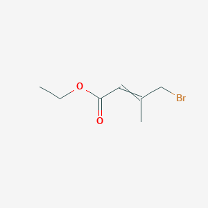 molecular formula C7H11BrO2 B11823095 Ethyl 4-bromo-3-methyl-2-butenoate 