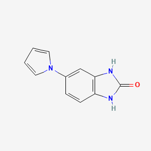 molecular formula C11H9N3O B11823187 1,3-dihydro-5-(1H-pyrrol-1-yl)-2H-benzimidazol-2-one 