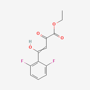 molecular formula C12H10F2O4 B11823232 Ethyl 4-(2,6-difluorophenyl)-2-hydroxy-4-oxobut-2-enoate 