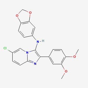 molecular formula C22H18ClN3O4 B1182333 N-(1,3-benzodioxol-5-yl)-6-chloro-2-(3,4-dimethoxyphenyl)imidazo[1,2-a]pyridin-3-amine 