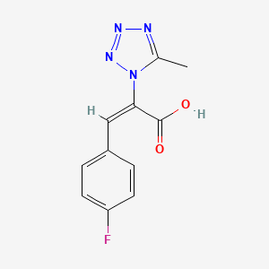 molecular formula C11H9FN4O2 B11823366 (2E)-3-(4-fluorophenyl)-2-(5-methyl-1,2,3,4-tetrazol-1-yl)prop-2-enoic acid 