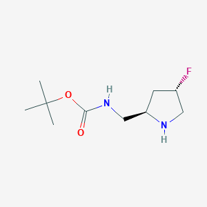 molecular formula C10H19FN2O2 B11823410 tert-Butyl N-{[(2R,4S)-4-fluoropyrrolidin-2-yl]methyl}carbamate 
