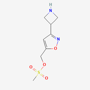molecular formula C8H12N2O4S B11823449 [3-(Azetidin-3-yl)-1,2-oxazol-5-yl]methyl methanesulfonate 