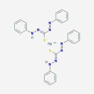 molecular formula C₂₆H₂₂HgN₈S₂ B118235 Mercury, bis((phenyldiazenecarbothioic acid-kappaS) 2-phenylhydrazidato-kappaN2)-, (T-4)- CAS No. 14783-59-6
