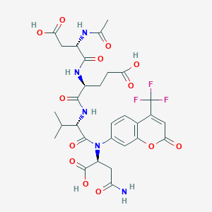molecular formula C30H34F3N5O13 B11823511 L-|A-Asparagine, N-acetyl-L-|A-aspartyl-L-|A-glutamyl-L-valyl-N-[2-oxo-4-(trifluoromethyl)-2H-1-benzopyran-7-yl]- 