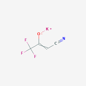 molecular formula C4HF3KNO B11823522 Potassium;1-cyano-3,3,3-trifluoroprop-1-en-2-olate 