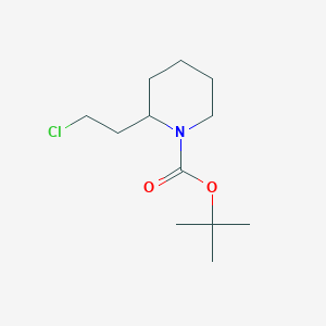 molecular formula C12H22ClNO2 B11823909 Tert-butyl 2-(2-chloroethyl)piperidine-1-carboxylate 