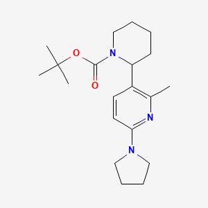molecular formula C20H31N3O2 B11824007 tert-Butyl 2-(2-methyl-6-(pyrrolidin-1-yl)pyridin-3-yl)piperidine-1-carboxylate 