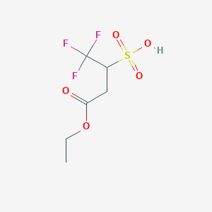 molecular formula C6H9F3O5S B11824068 Ethyl 4,4,4-trifluoro-3-sulfobutanoate 