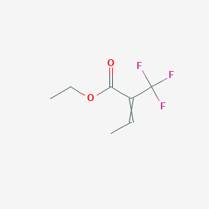 molecular formula C7H9F3O2 B11824076 ethyl 2-(trifluoromethyl)but-2-enoate 