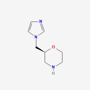 molecular formula C8H13N3O B11824156 Morpholine, 2-(1H-imidazol-1-ylmethyl)-, (2S)- 