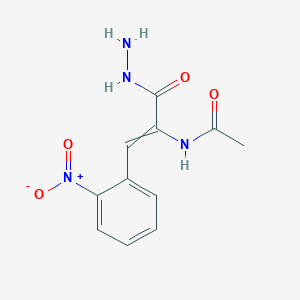molecular formula C11H12N4O4 B11824272 N-[3-hydrazinyl-1-(2-nitrophenyl)-3-oxoprop-1-en-2-yl]acetamide 